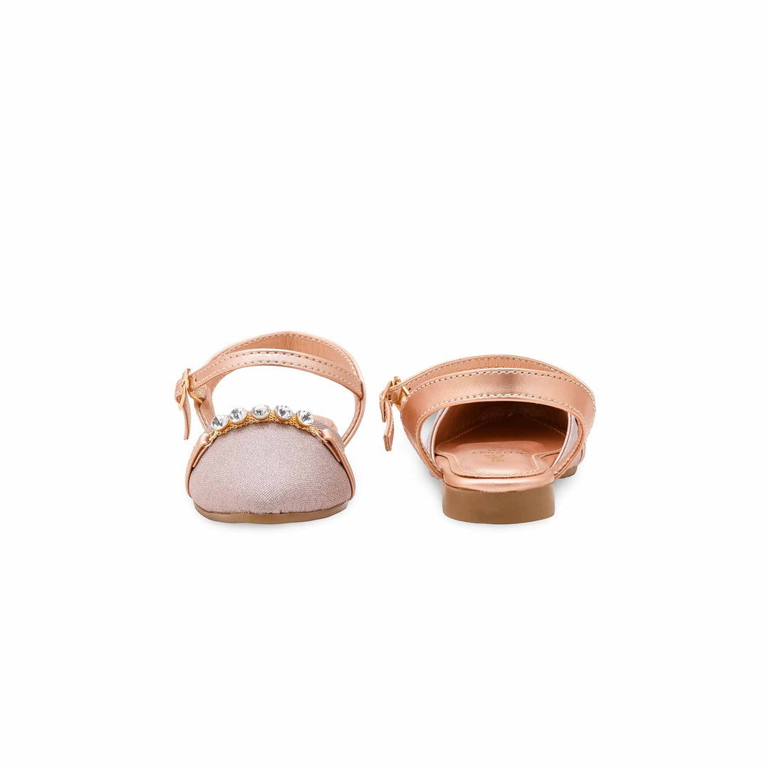 Girls Peach Fancy Pumps KD2547