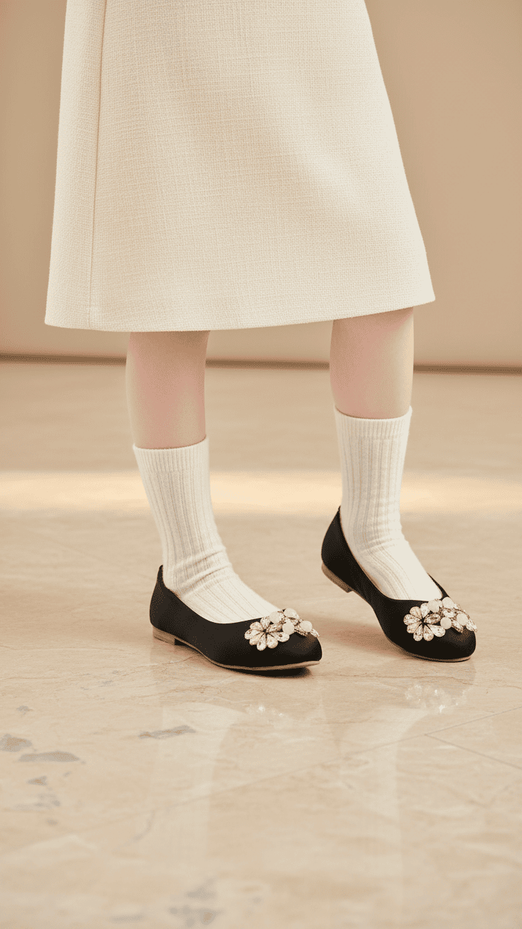Girls Black Formal Pumps KD2550