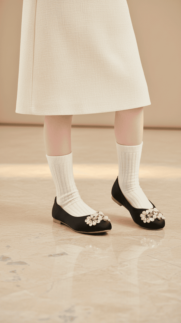 Girls Black Formal Pumps KD2550