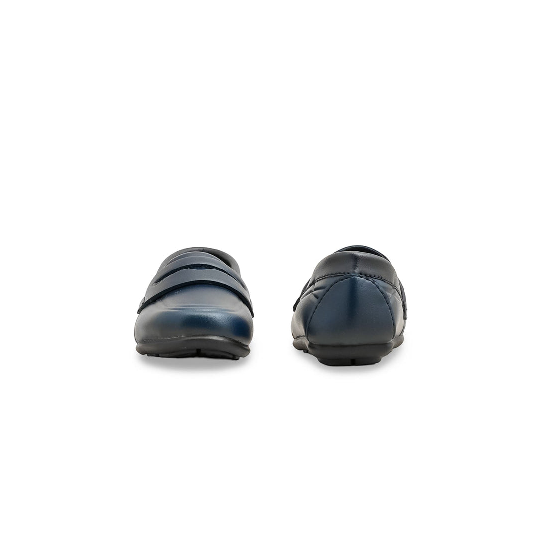 Boys Navy Formal Moccasin KD2555