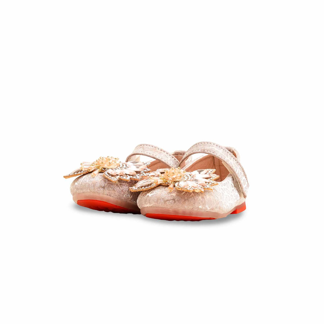 Girls Peach Fancy Pumps KD2557