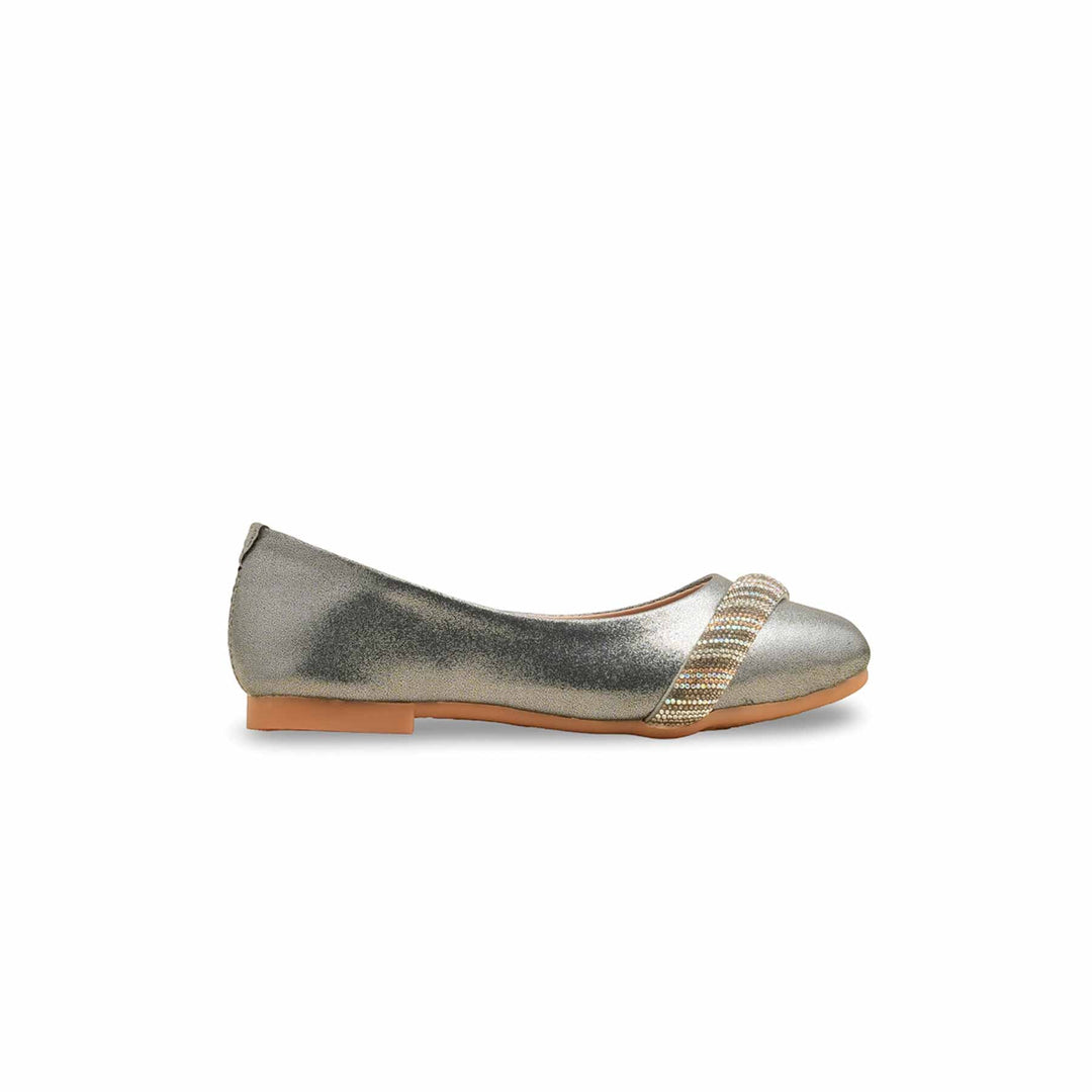 Girls Grey Fancy Pumps KD2562