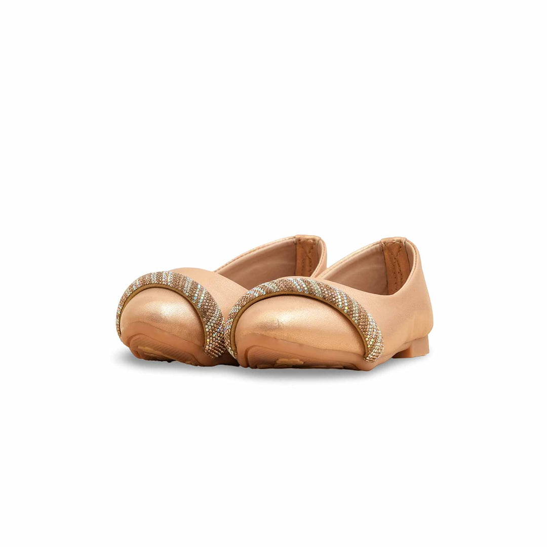 Girls Peach Fancy Pumps KD2562