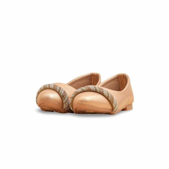 Girls Peach Fancy Pumps KD2562