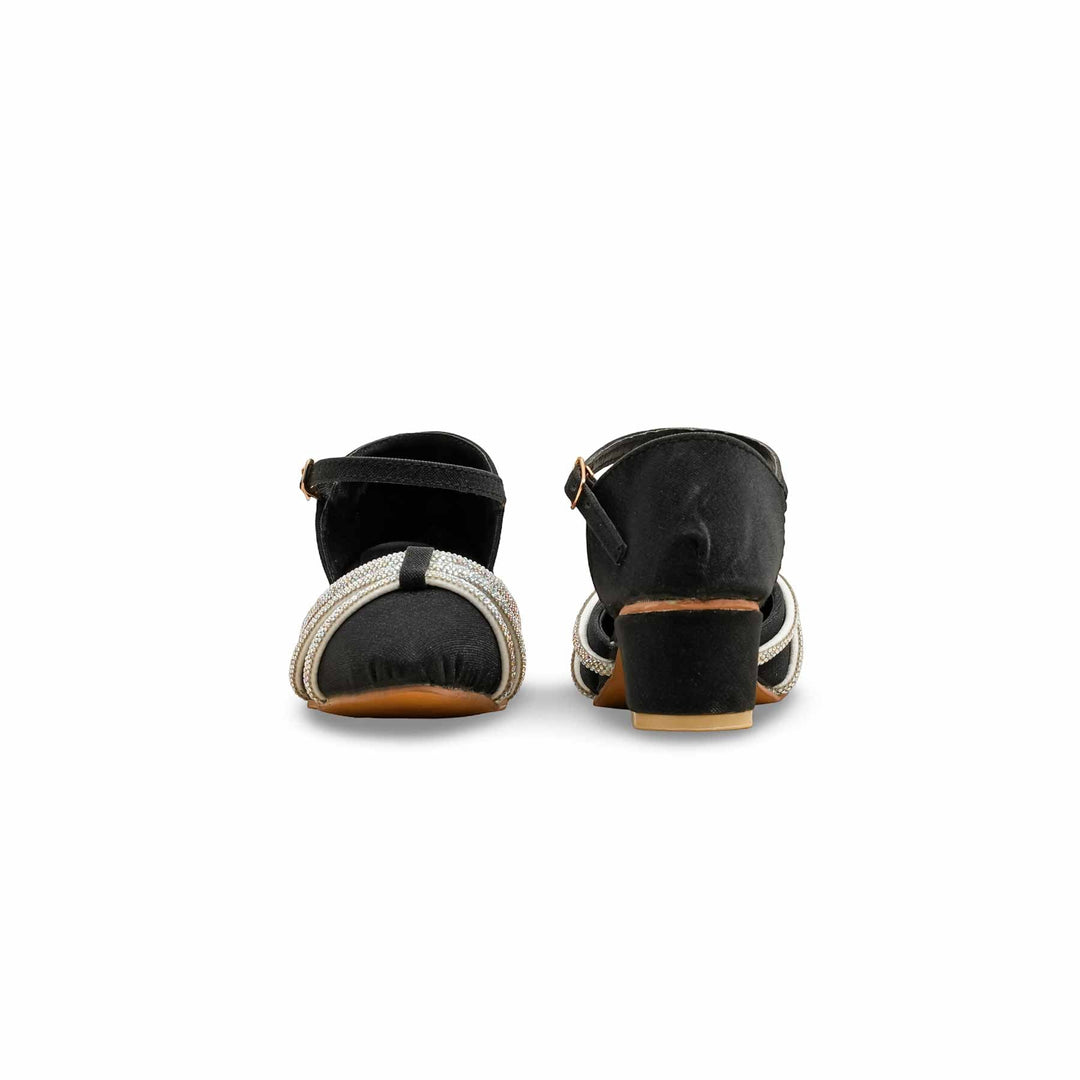 Girls Black Fancy Pumps KD2564