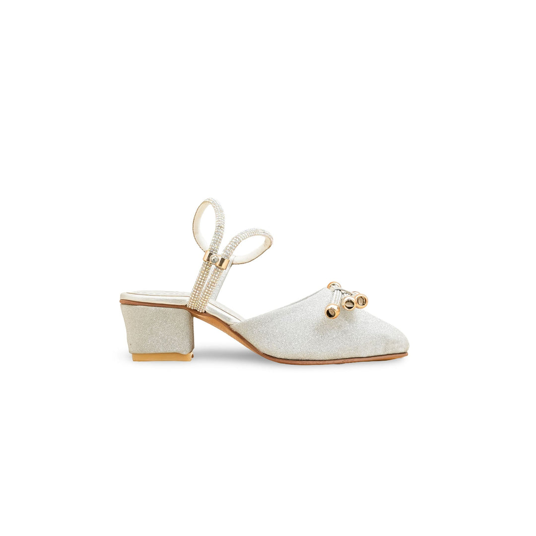 Girls Silver Fancy Pumps KD2567