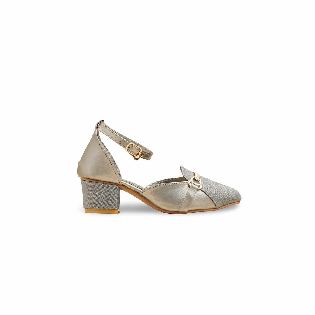 Girls Grey Fancy Pumps KD2568