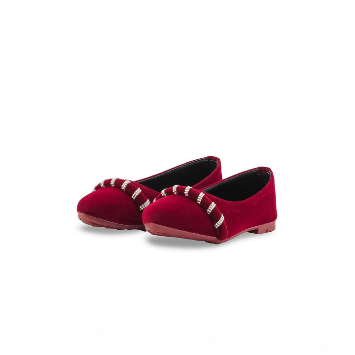 Girls Maroon Formal Pumps KD2573