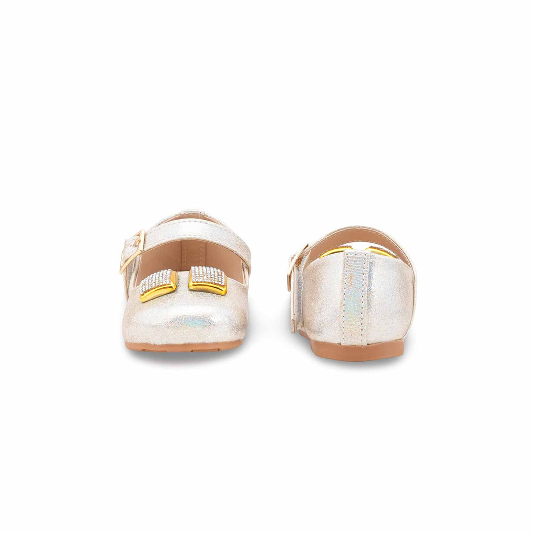 Girls Golden Fancy Pumps KD2583