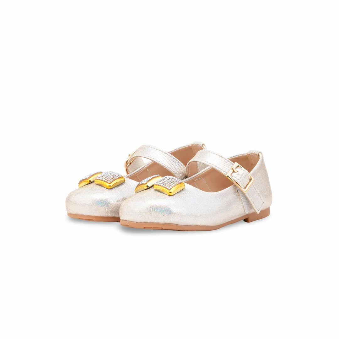 Girls Golden Fancy Pumps KD2583