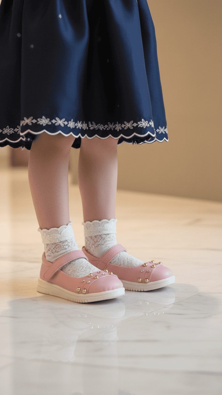 Girls Pink Formal Pumps KD2585