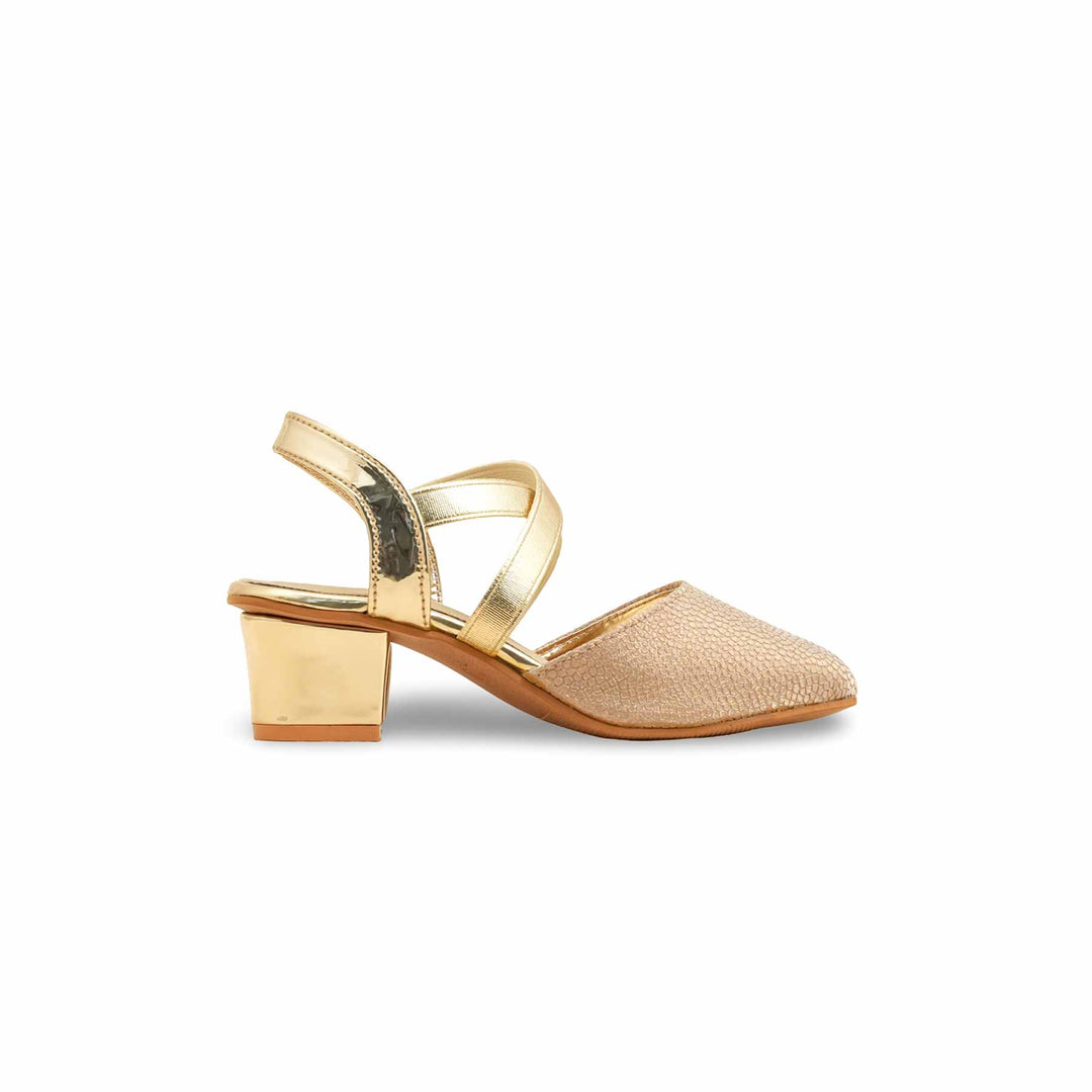 Girls Golden Fancy Court Shoes KD2586