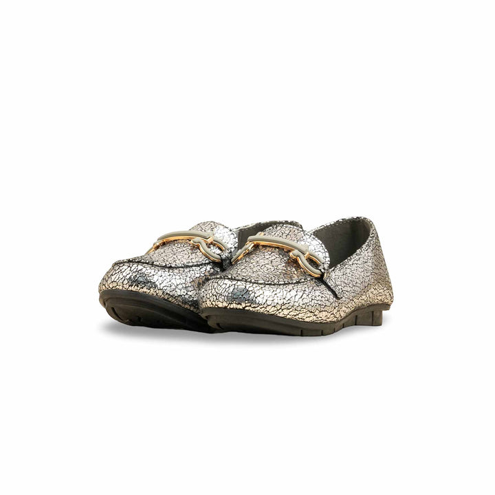Girls Silver Girls Fancy Moccasin KD2599