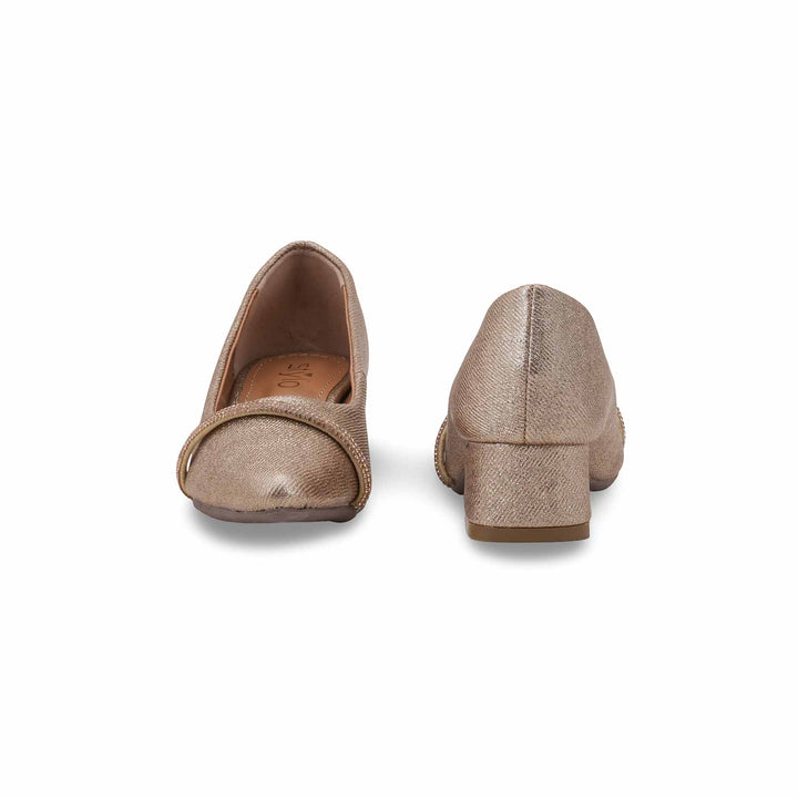 Girls Golden Fancy Pumps KD2608
