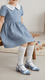 Girls Sky Blue Formal Pumps KD2615