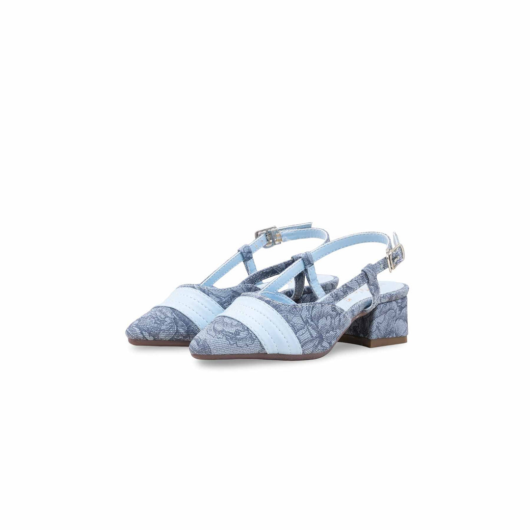 Girls Sky Blue Formal Pumps KD2615