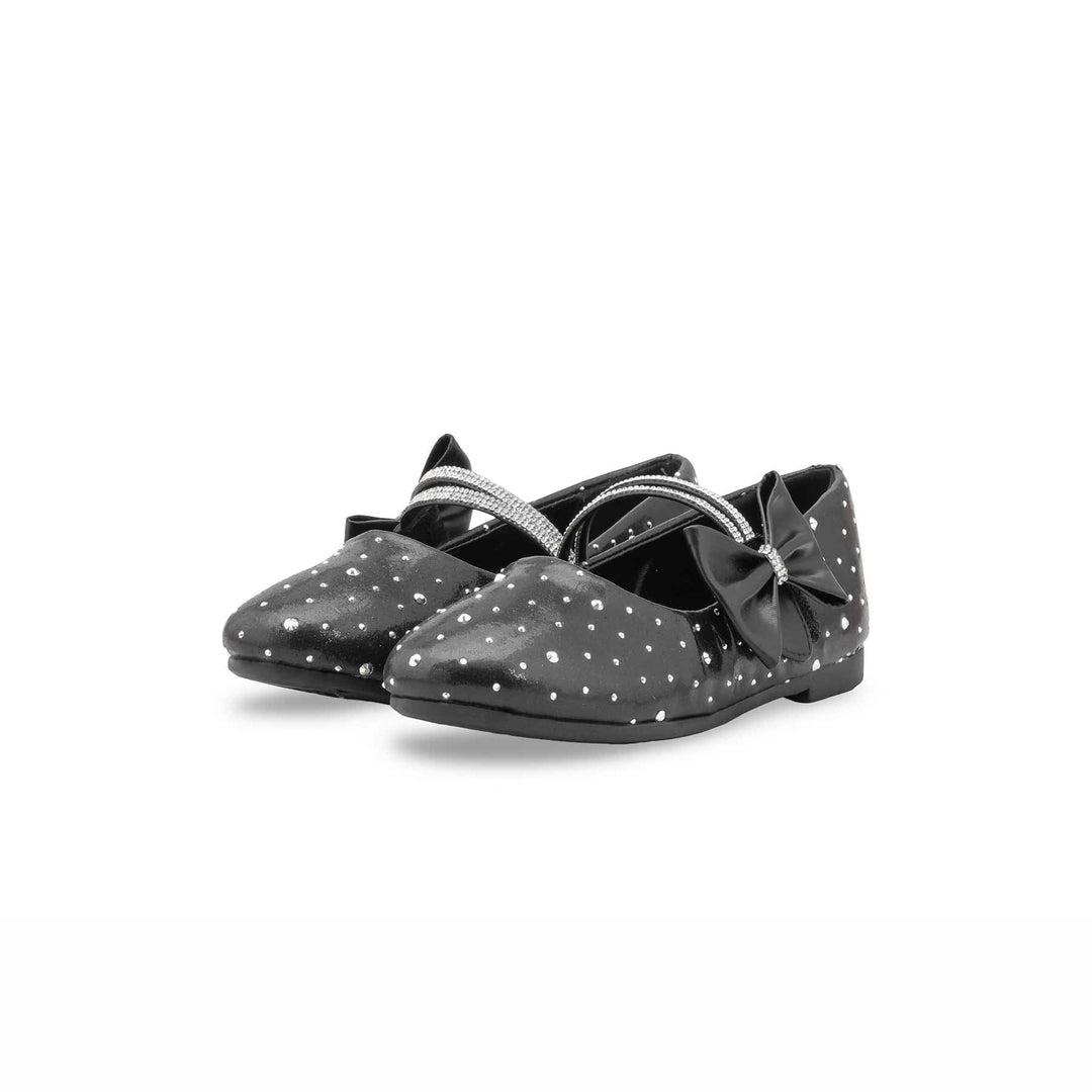 Girls Black Fancy Pumps KD2622