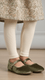 Girls Olive Formal Pumps KD2627