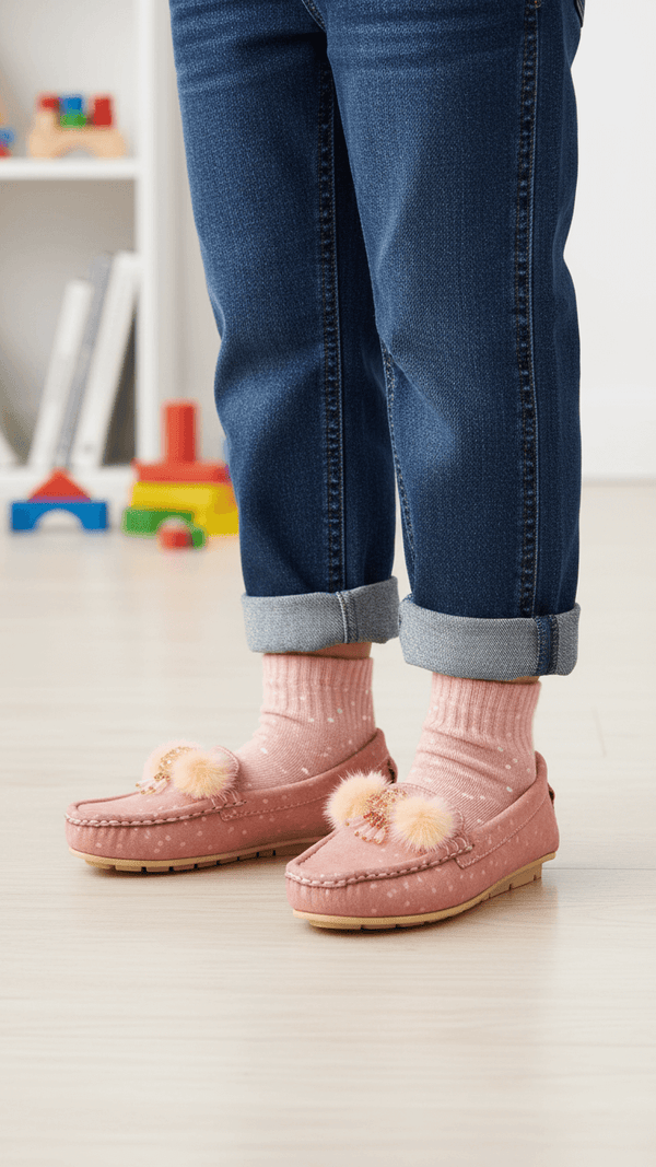حذاء بناتي رسمي زهري موكاسين KD2628