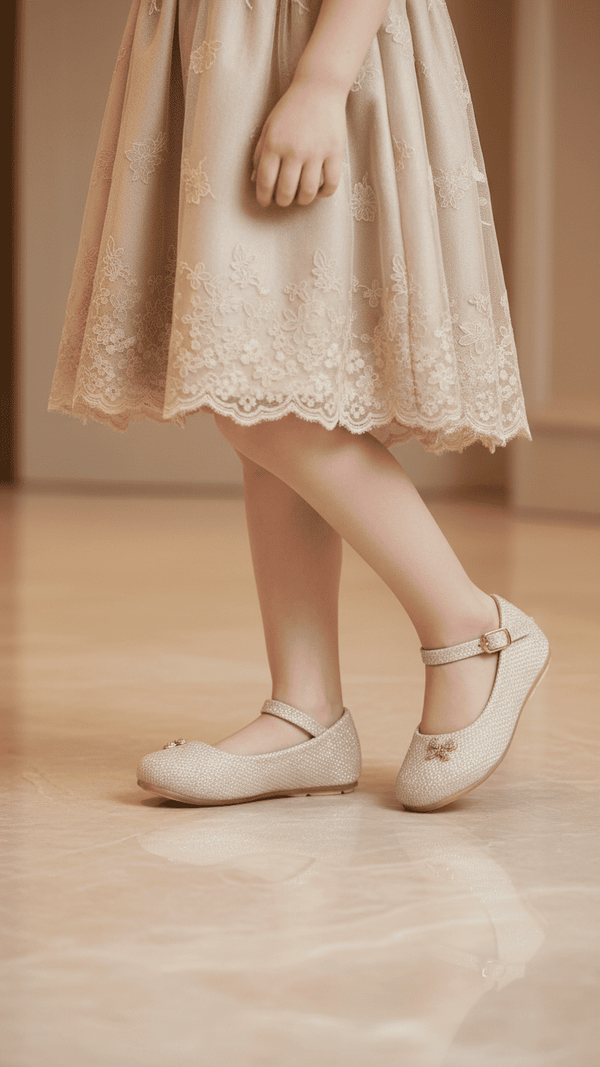 Girls Golden Fancy Pumps KD2635