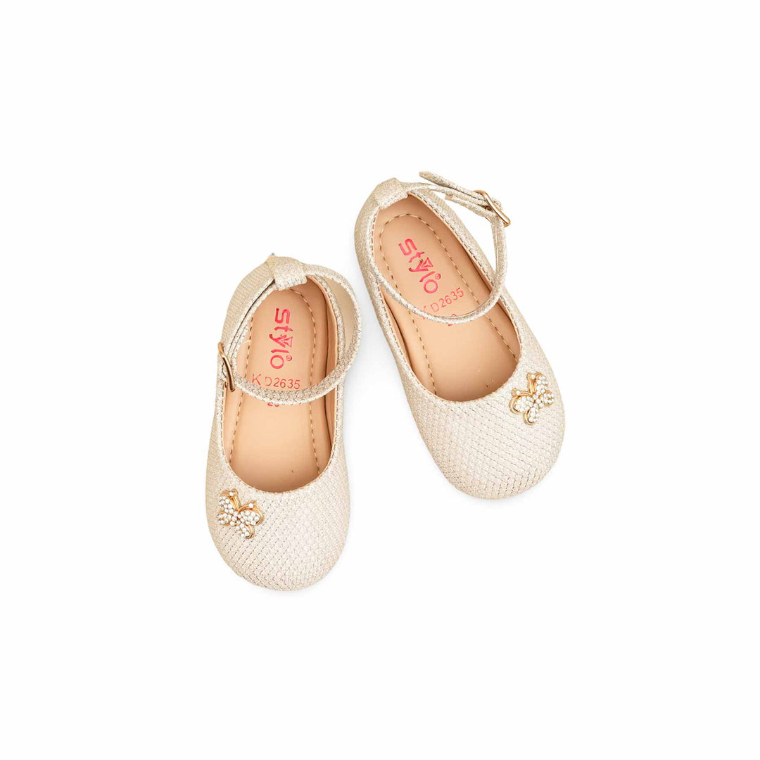 Girls Golden Fancy Pumps KD2635