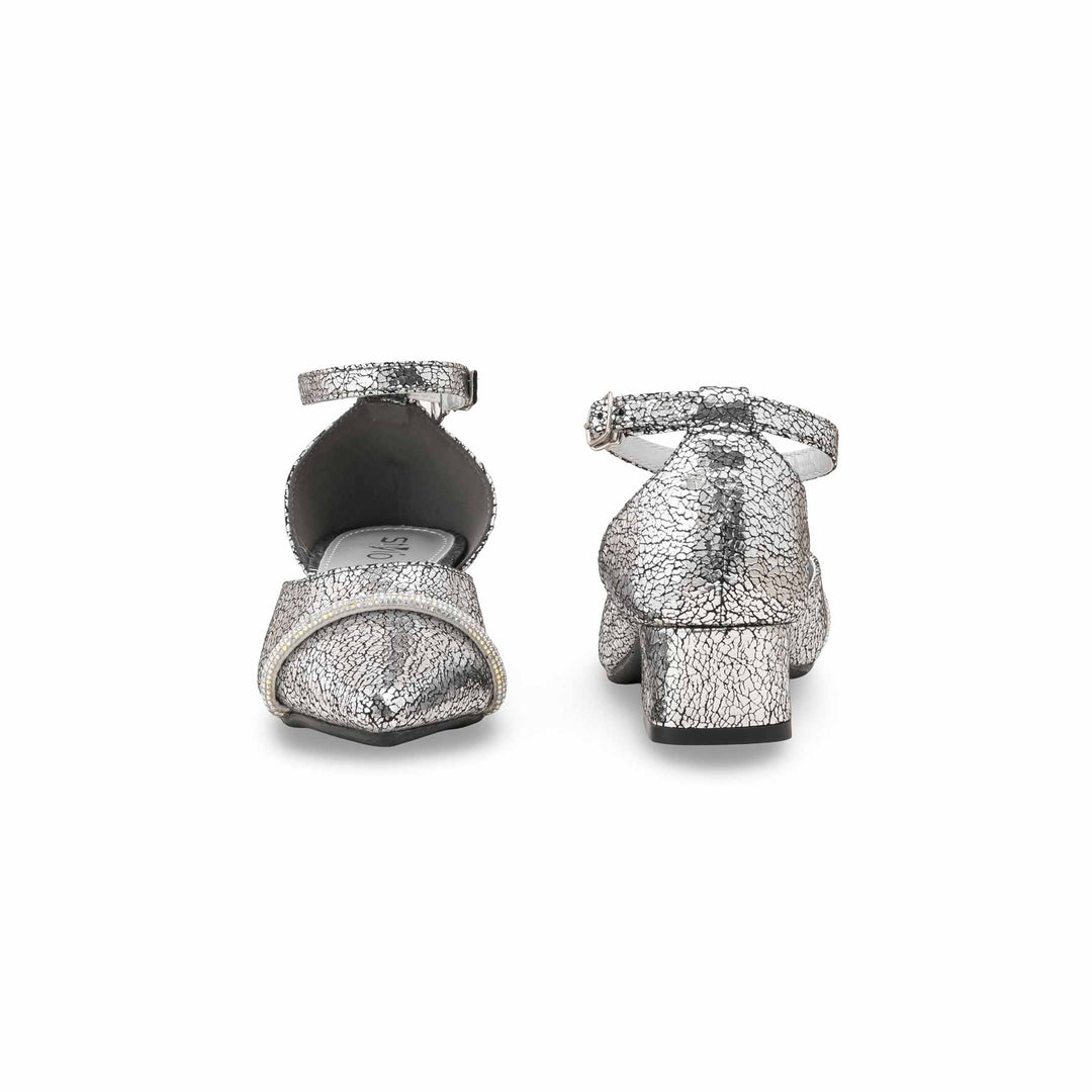 Girls Silver Formal Pumps KD2645