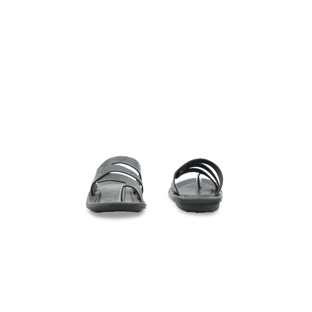 Boys Grey Formal Slipper KD2654