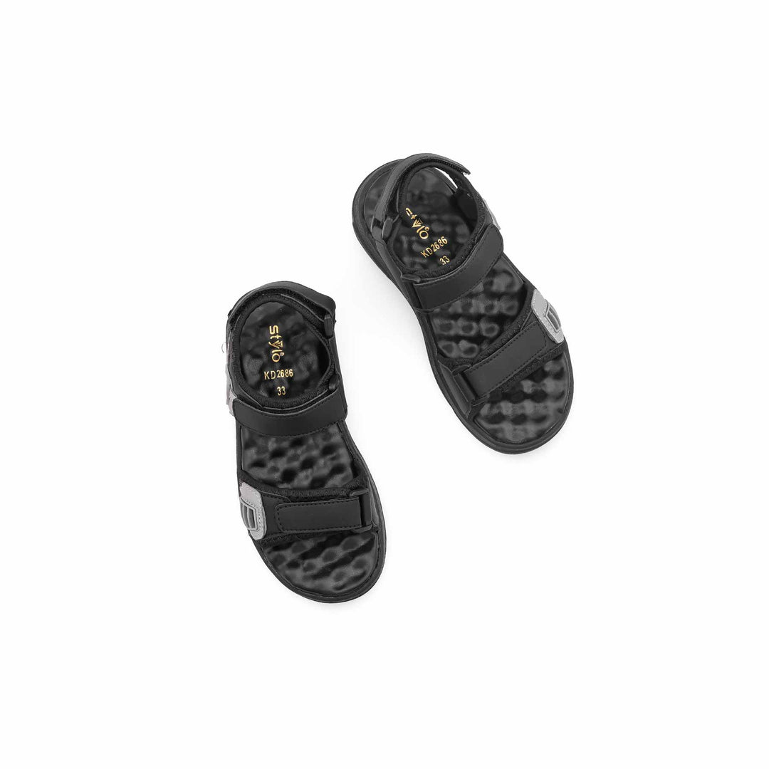Boys Black Casual Sandal KD2686