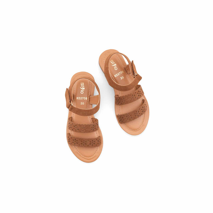 Girls Brown Casual Sandal KD2708