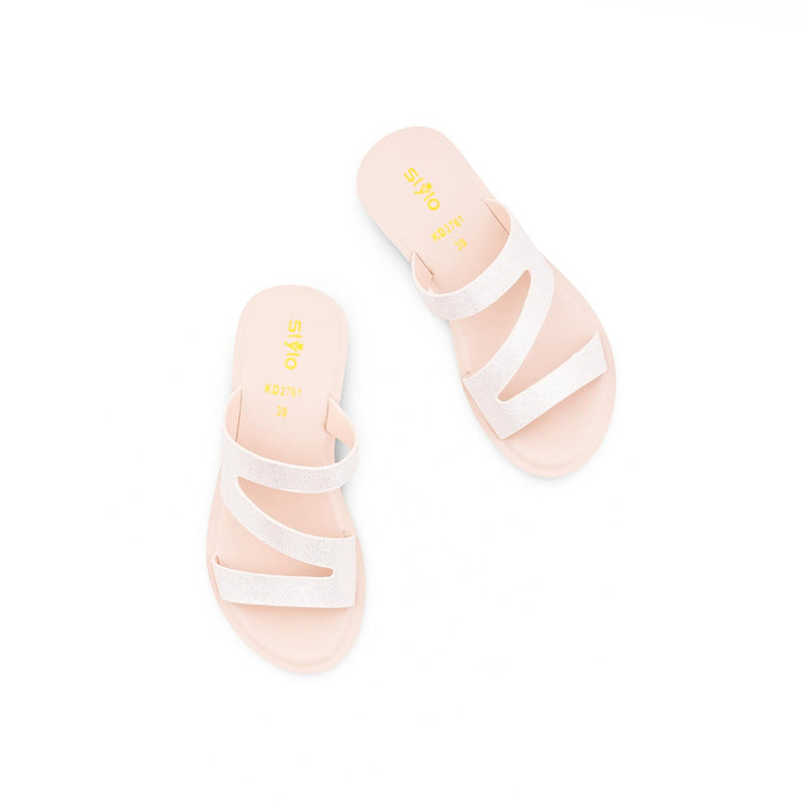 Girls Cream Casual Slipper KD2761