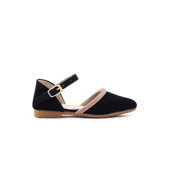 Girls Black Fancy Pumps KD3863