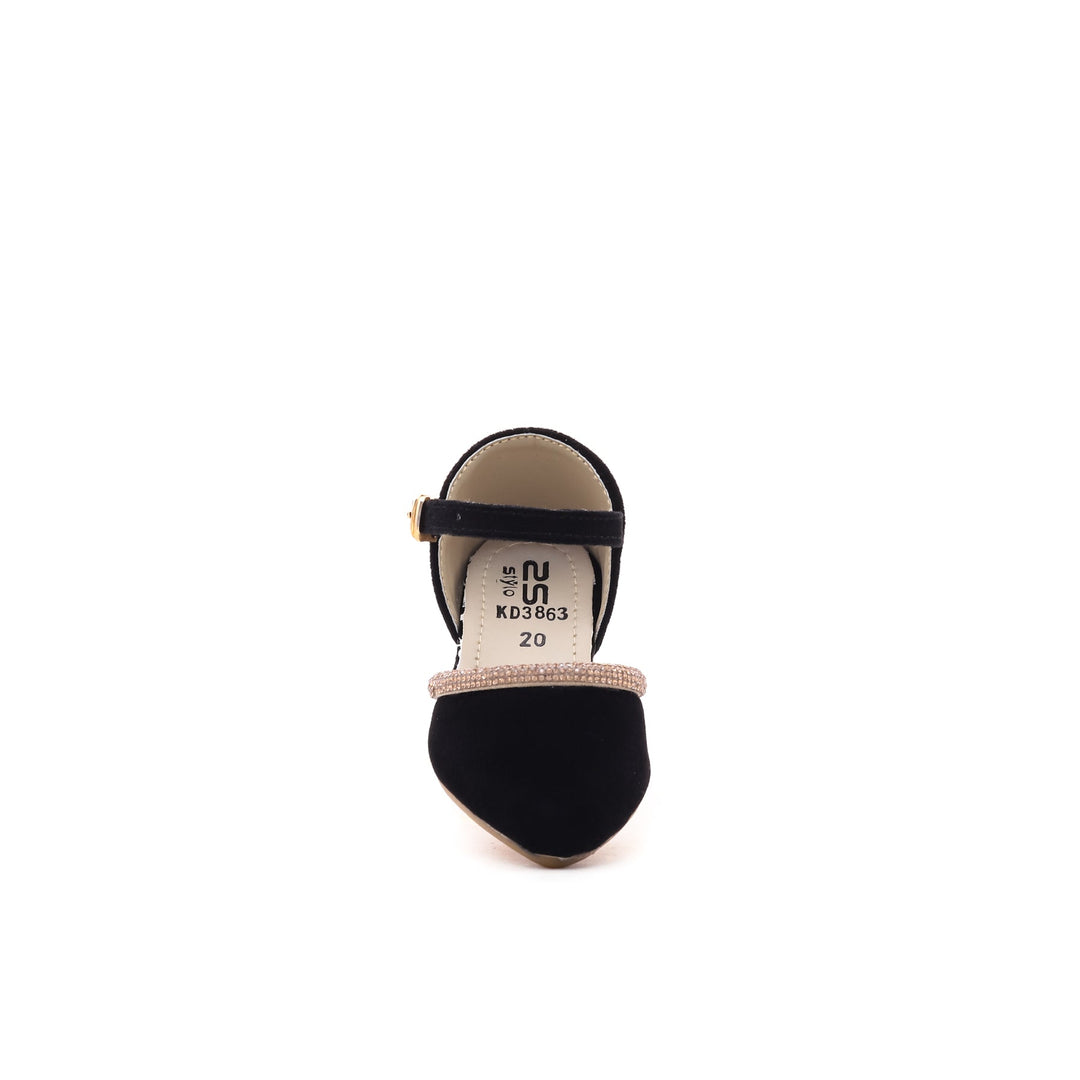 Girls Black Fancy Pumps KD3863
