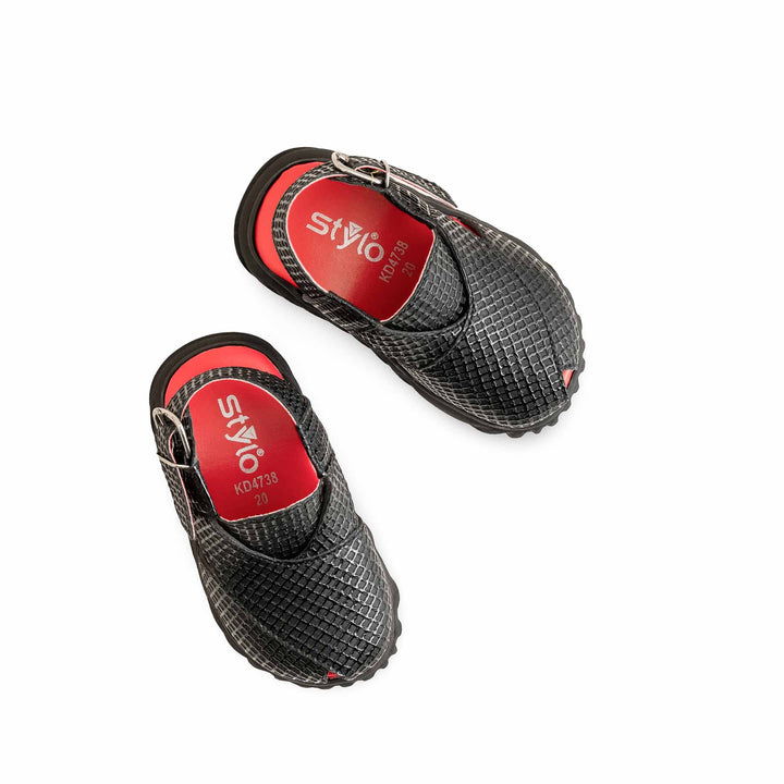 Boys Black Peshawari Chappal KD4738