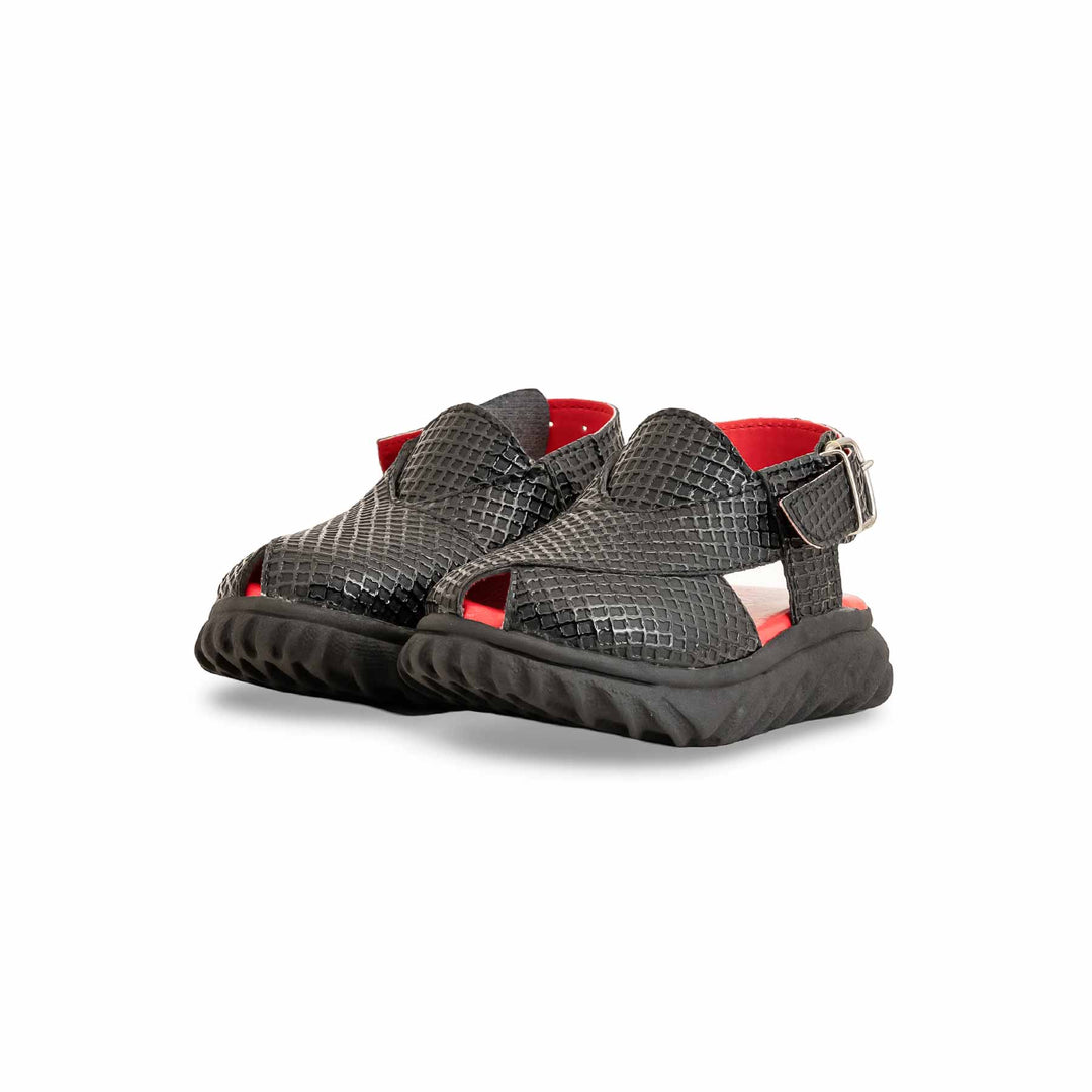 Boys Black Peshawari Chappal KD4738