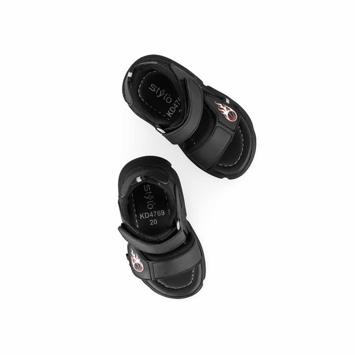 Boys Black Casual Sandal KD4769