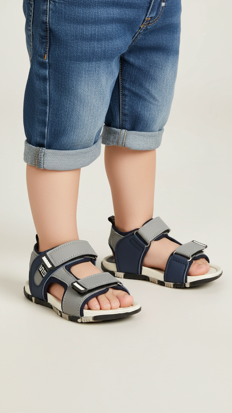 Boys Grey Casual Sandal KD4822