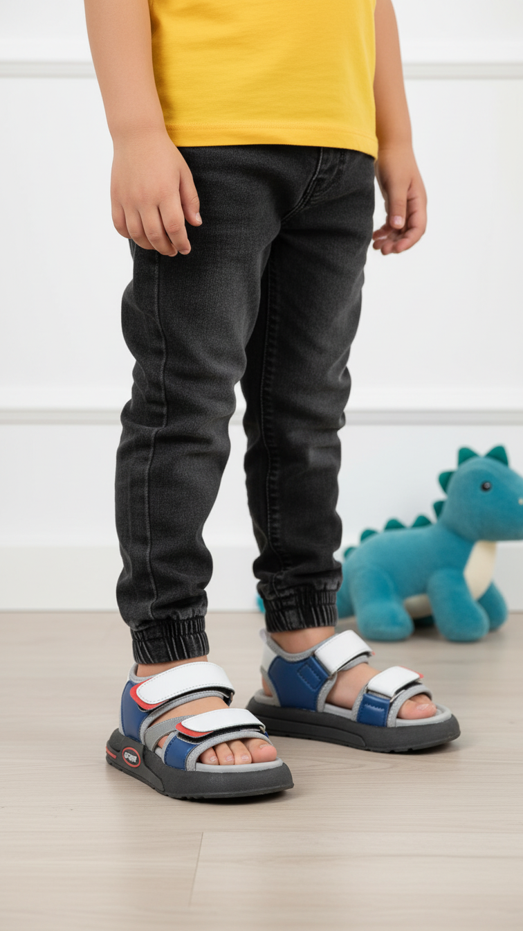 Boys Grey Casual Sandal KD4884