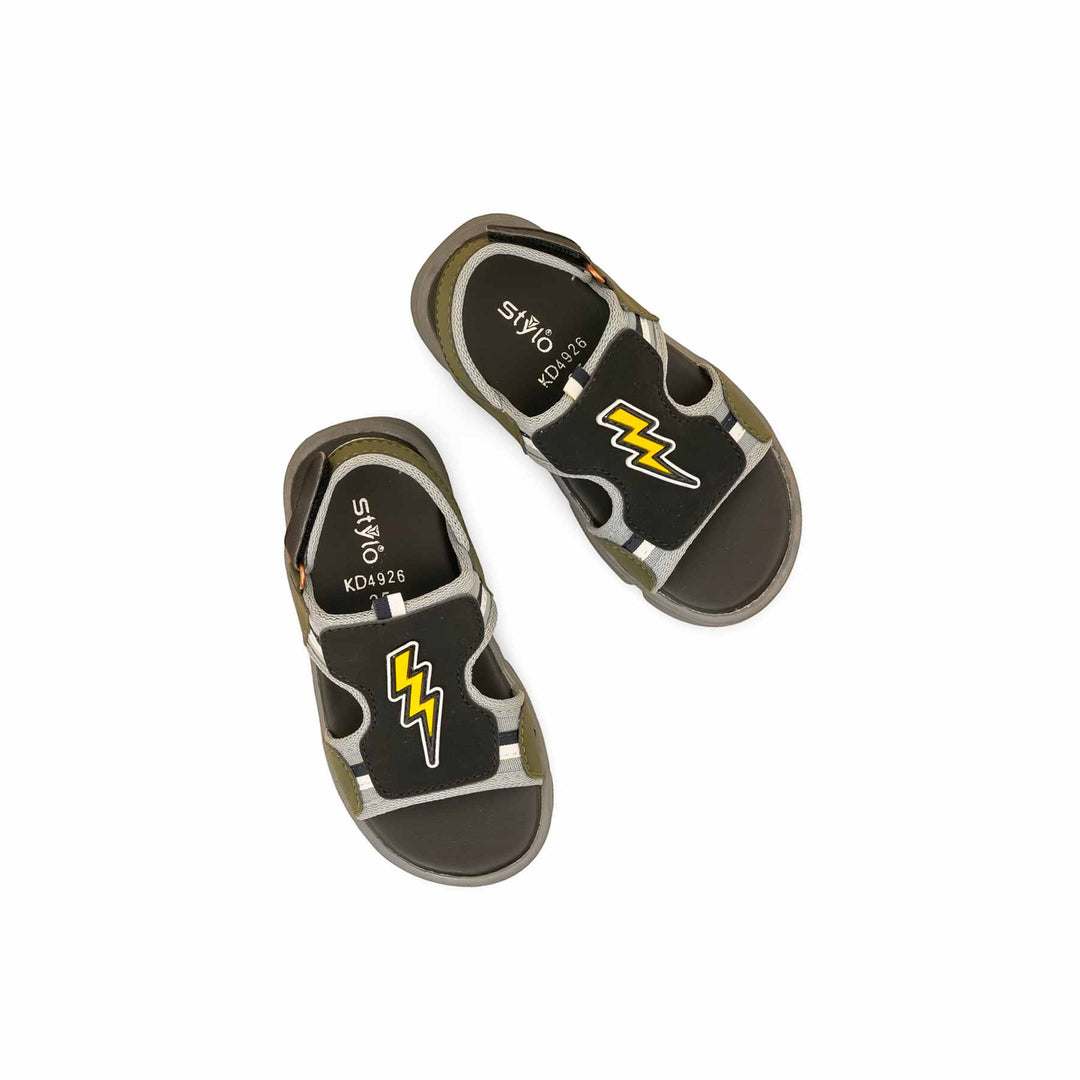 Boys Black Casual Sandal KD4926