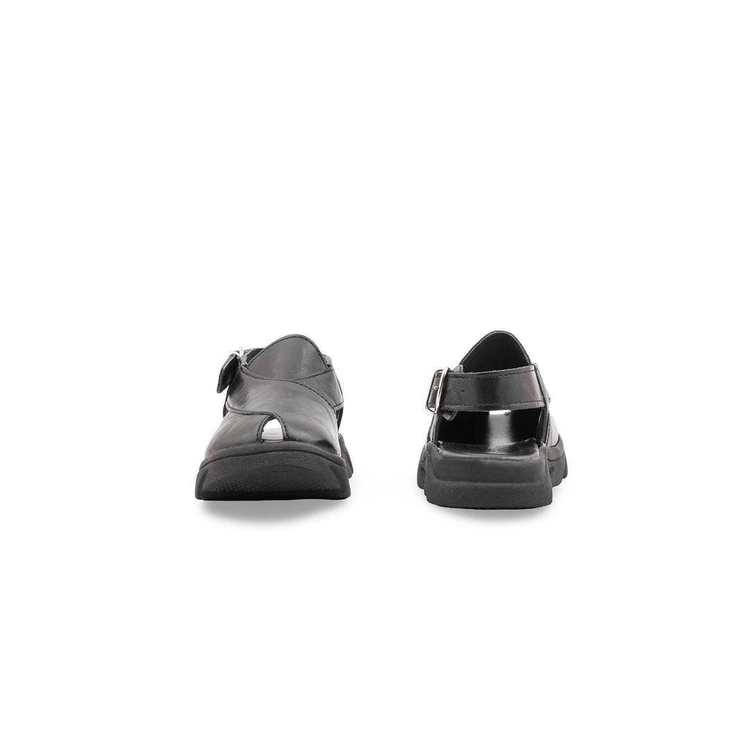 Boys Black Peshawari Chappal KD4958