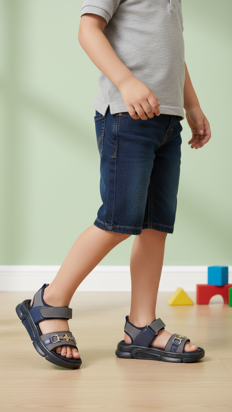 Boys Grey Formal Sandal KD4968