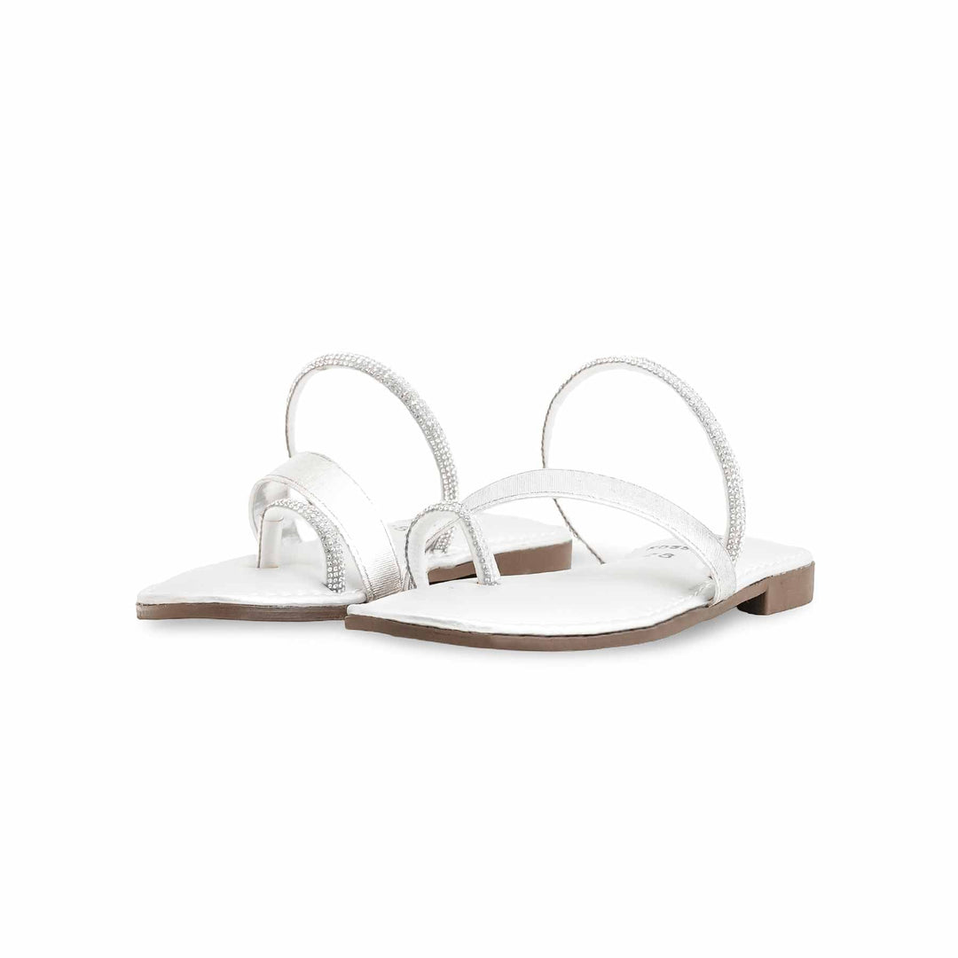 Girls Silver Casual Slipper KD5529