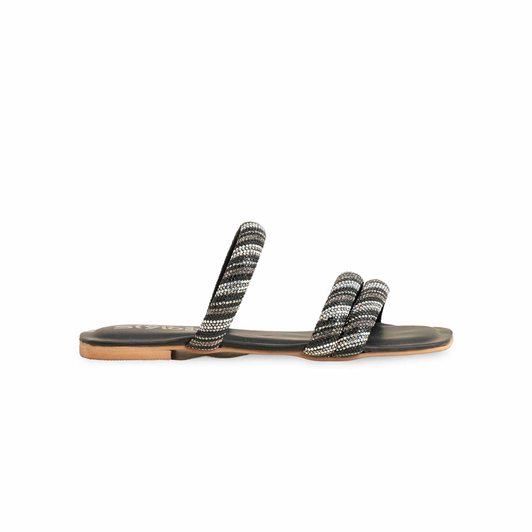 Girls Black Fancy Slipper KD5535
