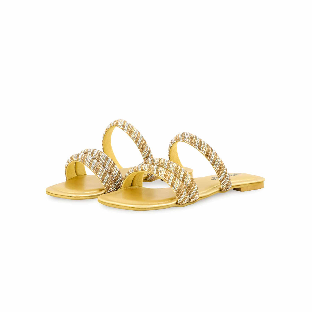 Girls Golden Fancy Slipper KD5535