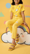 Girls Yellow Formal Slipper KD5541