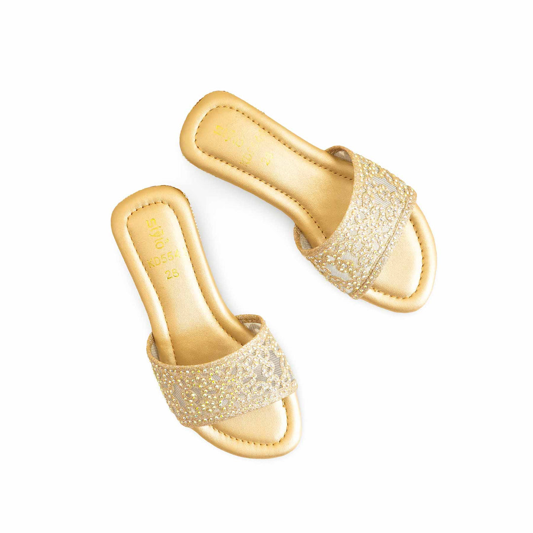 Girls Golden Fancy Slipper KD5544