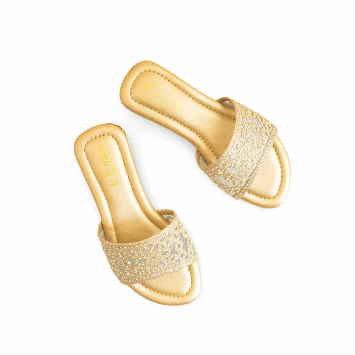 Girls Golden Fancy Slipper KD5544