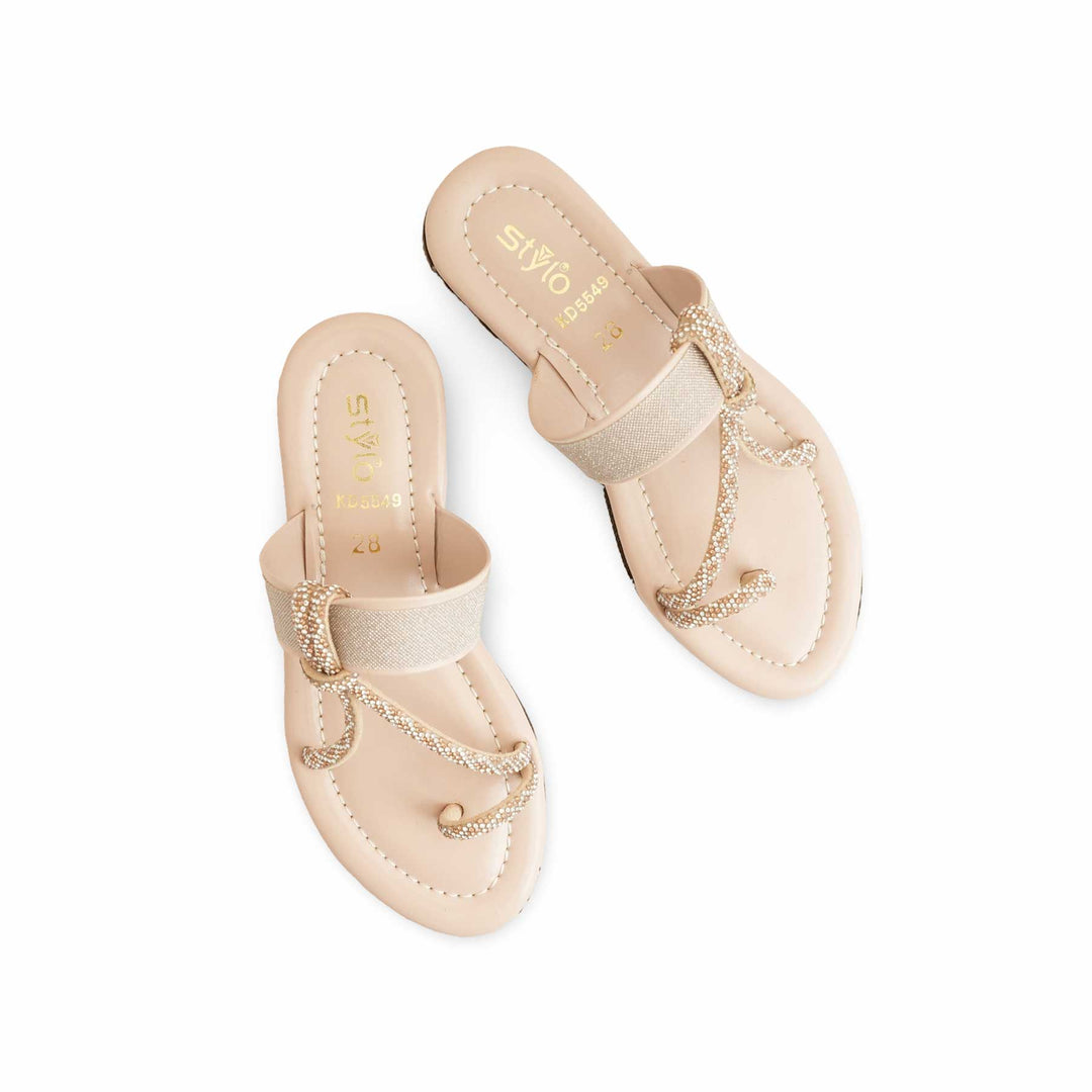 Girls Golden Fancy Slipper KD5549