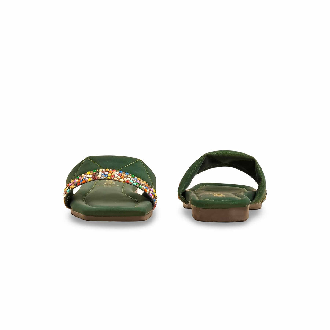 Girls Green Casual Slipper KD5552