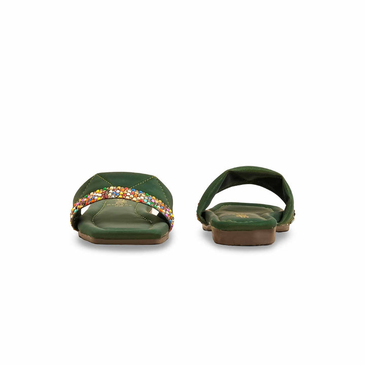 Girls Green Casual Slipper KD5552