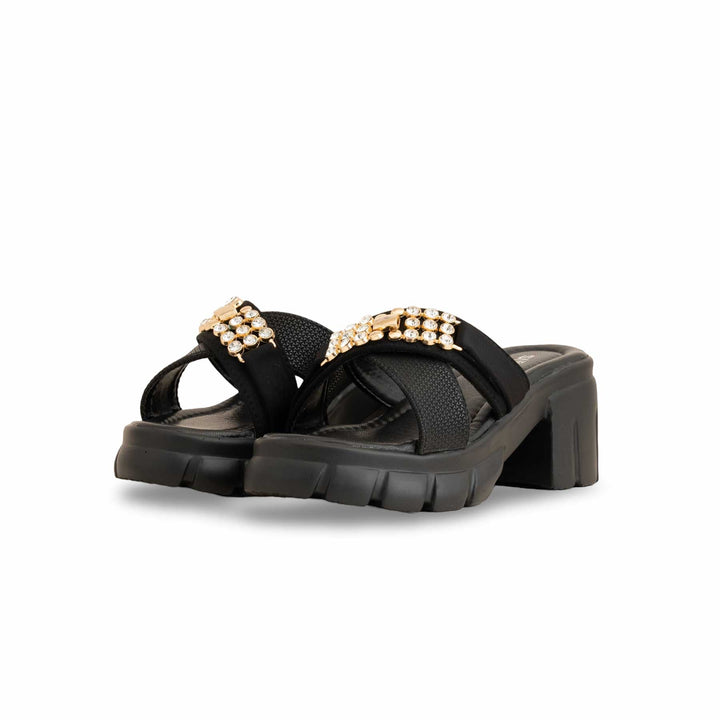 Girls Black Formal Slipper KD5555